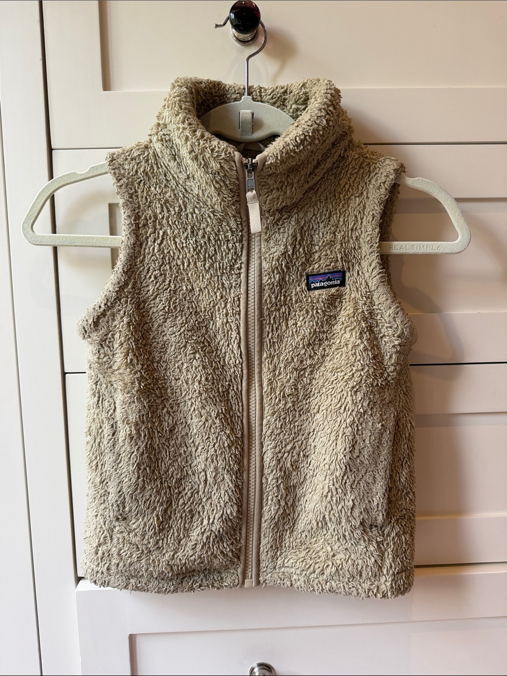 Patagonia Sherpa Fleece Vest in Beige